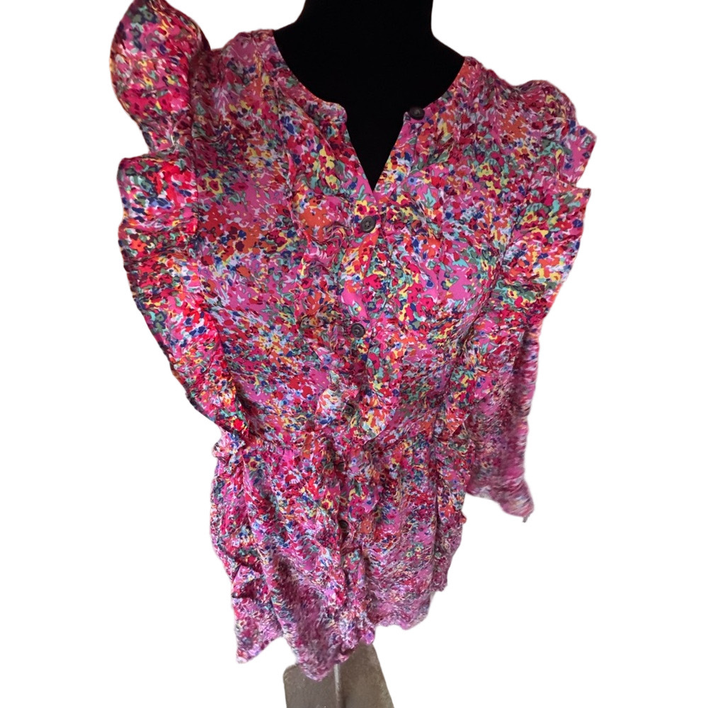 Gap Floral Pink Ruffle Dress - Picture 3 of 8
